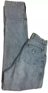 Womens 9 Vintage LA GEAR Tapered Blue Jeans, High Rise, Ankle Zipper 26X28.5 - Picture 1 of 12