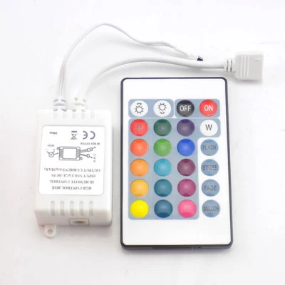 Mini Wire RF IR Box Remote Controller 24 Keys for RGB 2835 5050 LED Light Strip - Image 1 of 4
