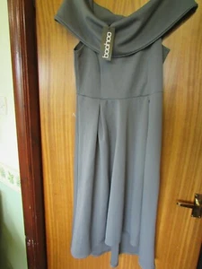 *LOOK* Superb NEW (BNWT) Ladies BOOHOO Double Layer Midi Dress UK 16 in "Smoke" - Bild 1 von 4
