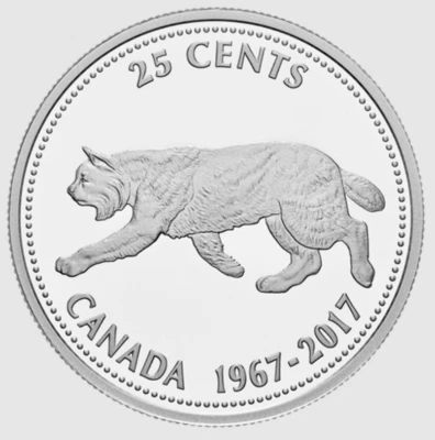 1967 - 2017 Canada 25 cent Bobcat Colville Design ~ from fine silver proof set - Image 1 of 4