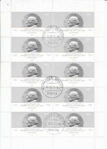 Federal Sheet of Ten 2624 Freiherr Von Vom Stone Date Stamp Wennigsen Deister Oo - Picture 1 of 1
