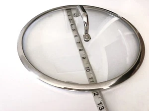 12" Total Diameter Glass & Metal Pot / Pan Lid Inside Rim 11.5" w/Metal Handle - Picture 1 of 9