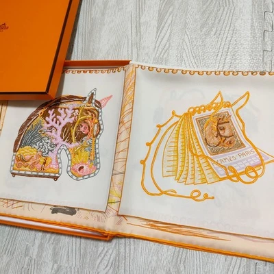 Unused w/box HERMES Carre 90 Chevaloscope Horse 35in Silk Scarf / US duty free - Image 1 of 4