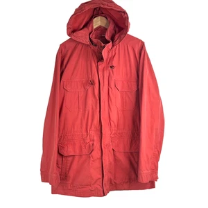 LL Bean Canvas Cargo Jacket Xl Burnt Orange Midweight Safari Pockets Zip Hood - Picture 1 of 12