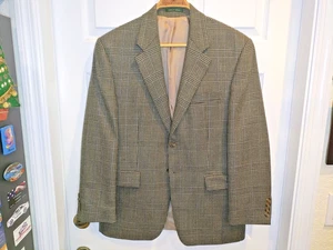 Blazer/abrigo deportivo forrado LAUREN Ralph Lauren para hombre talla 38S a cuadros de lana pura - Imagen 1 de 7