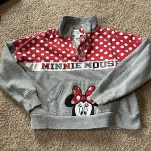DISNEY retro vintage Minnie Mouse Disney World Girls Quarter Zip SMALL (B5-08) - Picture 1 of 9