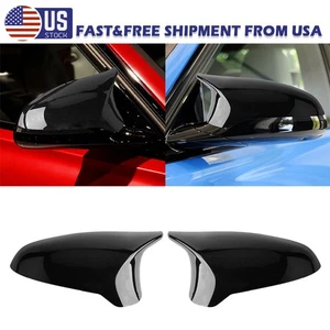 FOR 2015-19 BMW F80 M3 F82 M4 GLOSS BLACK DIRECT REPLACEMENT SIDE MIRROR COVERS - Picture 1 of 11