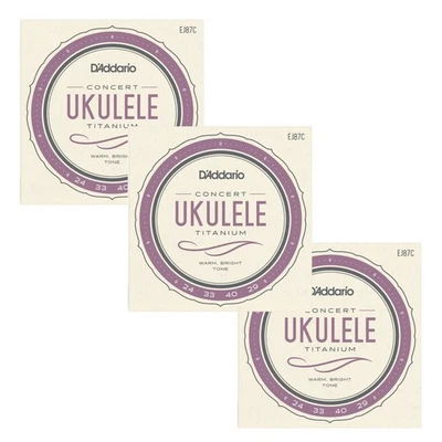 D'Addario Ukulele Strings 3 Sets Titanium Concert EJ87C - Image 1 of 4