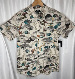 Camisa O'Neill Subliminal Abotonada Manga Corta Talla L Esqueleto Halloween Miedo - Imagen 1 de 14