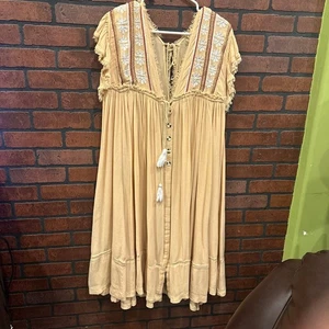 Free People Bali Will Wait For You Midikleid Small S 168 $ neu ohne Etikett launischer Bauer - Bild 1 von 14