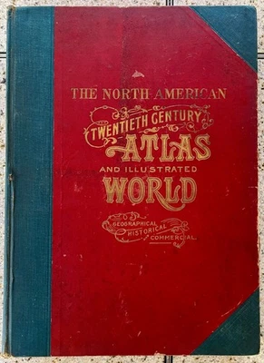 1903 North American World Atlas Illustrated by J. Martin Miller Antique Map Book - Image 1 of 4