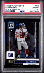 2022 Donruss Optic ELI MANNING Rare BLACK PANDORA #/25 NY Giants #150 - PSA 10 - Picture 1 of 3