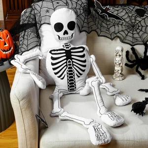 Halloween Skeleton Pillows Realistic Skull Shaped Decorative Gothic Pillow Hu... - Picture 1 of 6