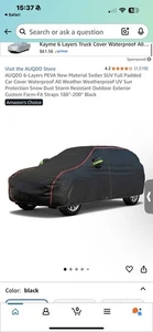 6 layer waterproof weatherproof Black SUV cover fits 188"- 200" - Picture 1 of 1