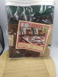 2 American Hometex Winter Cabin 4764 Quilted Pillow Sham Patchwork NEW - Picture 1 of 11