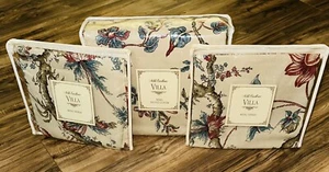3-Pc Villa Catarina King Duvet Set Botanical Teagan Floral Chinoiserie Blue Red - Picture 1 of 3