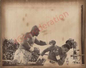 Boxing Photo George Foreman vs Adilson Rodrigues 1990 printed on old photo paper