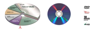 100 FalconMedia Premium Line DVD-R 4.7GB|120min 16x WHITE inkjet full printable - Picture 1 of 3