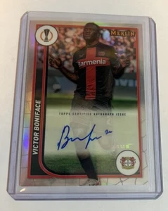 Victor Boniface 2023-24 Topps UEFA Merlin Auto Refractor Bayer Leverkusen #AU-VB - Picture 1 of 2