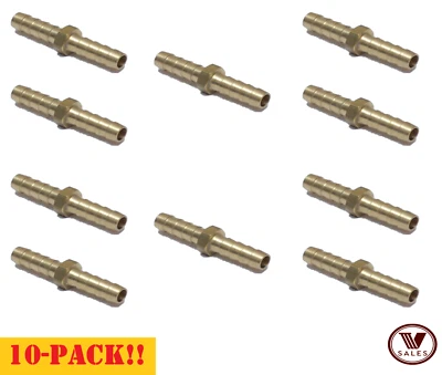 10-PACK! 1/2 Brass Barb Hose Splicer Mender Straight Fitting Air Water Oil 129-8 - Image 1 of 4