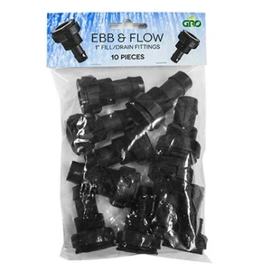 10pc GROW1 - 1 Inch Fill / Drain Ebb / Flow Bulk-Head Fittings - Picture 1 of 2