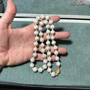 Vintage Asian Export Knotted Porcelain bead necklace 24” - Picture 1 of 9