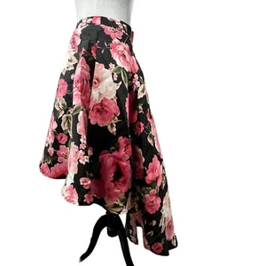 Speechless Kids Hi Low Maxi Rose Print Formal Skirt 16 Girl Black Pink Satin Y2K - Picture 1 of 9