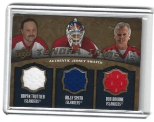 BRYAN TROTTIER / BILLY SMITH / BOURNE 2008/9 ARTIFACTS TRIPLE GAME JERSEY #35/75 - Picture 1 of 2