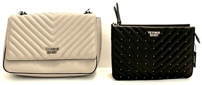 X2 VICTORIAS SECRET CHAIN Satchel PURSE Handbag BODYCROSS BAG FAUX LEATHER SZ NS - Image 1 of 4