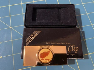NHL Detroit Red Wings chapado en oro latón clip dinero NUEVO SIN USAR - Imagen 1 de 3