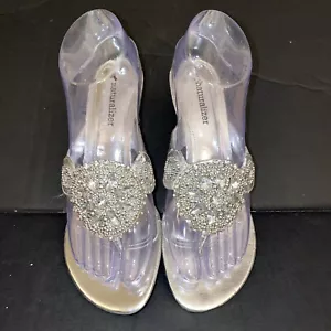 Naturalizer Size 7 Silver Flip Flops Rhinestone Regular Price $99 - Picture 1 of 8