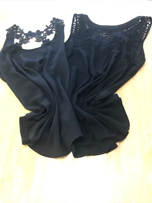 EXPRESS Mujer Tops Lote Paquete Talla Pequeña Negro Blusas Encaje Envío Gratis LOTE 2 Foto 1 de 4