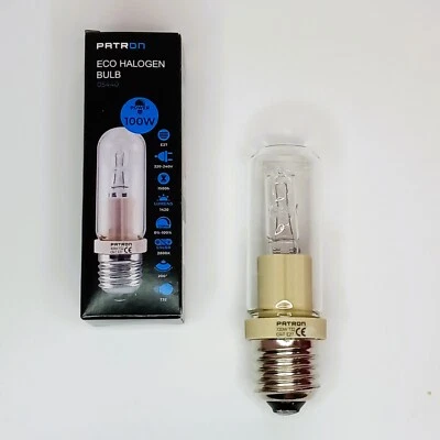 PATRON Lampada lampadina alogena tubolare 100W attacco E27 220-240V DIMMERABILE