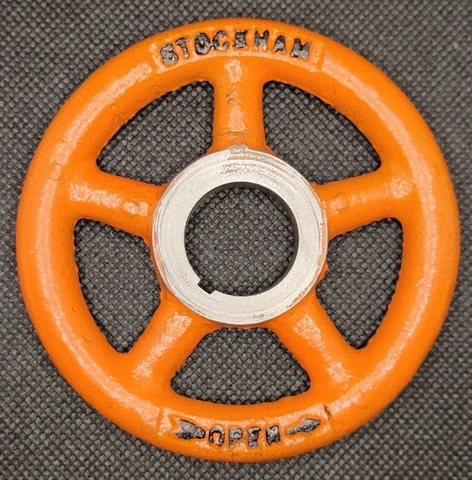 Vintage 3.5" Valve Wheel - Stockham  Steampunk cast iron spoke wheel - Restored Cover