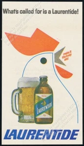 Laurentide Beer Ale 1967 botella foto arte gallo moderno anuncio impreso vintage - Imagen 1 de 7