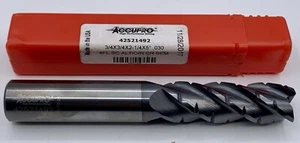 NUEVO Fresadora de extremo de carburo de radio de esquina AccuPro 42521492 3/4 4 fl 2-1/4 LOC ENVÍO GRATIS - Imagen 1 de 10