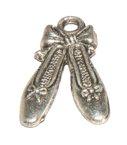 Dance Ballet Shoes Charm Tibetan Silver  J1259 - Picture 1 of 5