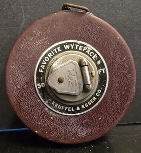 Cinta métrica Wyteface favorita vintage de Keuffel & Esser Co 50 pies EE. UU. - Imagen 1 de 4