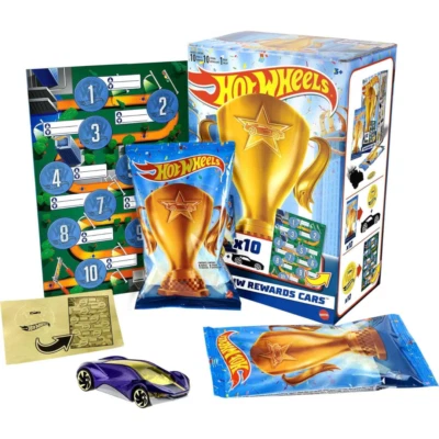 Hot Wheels Rewards Cars Themed 10-Pack of Assorted Vehicles & Stickers - Image 1 of 3