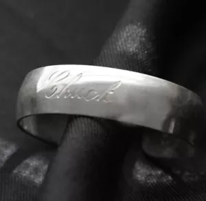 Vintage S. KIRK & SON STERLING Cuff Napkin Ring Engraved Chuck - Picture 1 of 3