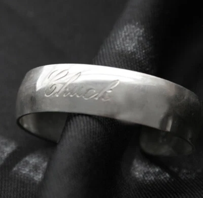 Mandril grabado anillo servilleta brazalete vintage S. KIRK & SON STERLING Foto 1 de 3
