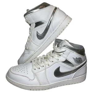Nike Air Jordan 1 Retro Mid Pure Money Schuhe Herren 11 Weiß Sneaker 554724-105 - Bild 1 von 17