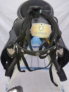 Synthetic Western Horse Saddle Barrel Racing  with Matching Tack