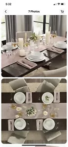 Fieldcrest Luxury Washed Linen Table Runner & 4 Napkin Set Dusty Rose NWT - Picture 1 of 24