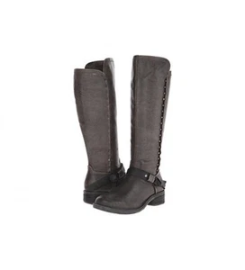 OTBT CACHE BEIGE SCHWARZ LEDER STIEFEL 6 6,5 REISSVERSCHLUSS KNIE SCHNALLE NIETEN DETAIL $ 225 - Bild 1 von 4