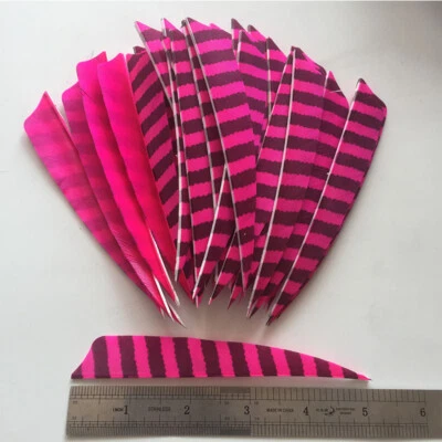 50PCS 5inch Striped Pink Shield Vanes Fletches Feathers Fletching RW LW - Image 1 of 4