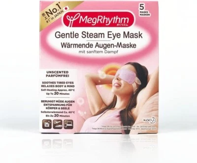 Megrhythm Wärmende Augen-Maske - 5Er Packung - Parfumfrei - Beruhigt Müde Augen