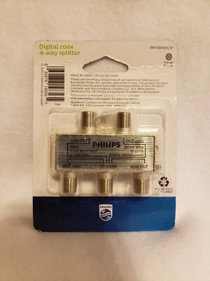 Philips Digital Coax 4-Way Splitter, Gray - Image 1 of 2