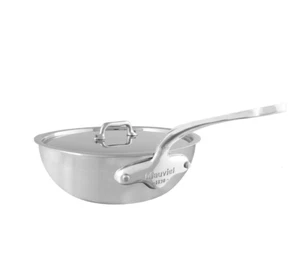 Mauviel M'URBAN 3 Saute Pan With Lid, Cast Stainless Steel Handle, 3.4-Qt