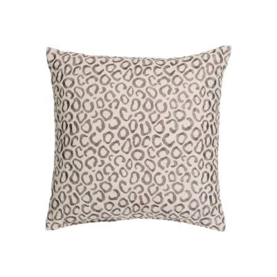 Canaan ALMOHADA BORDADA ESTAMPADO ANIMAL GRIS 20" X 20" Sofá Cuadrado NUEVO NUEVO CON ETIQUETAS Foto 1 de 3